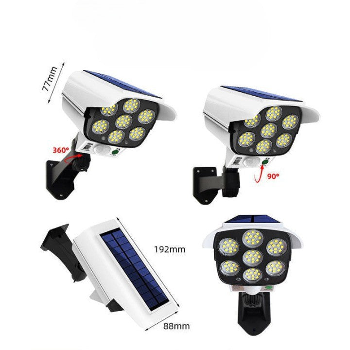 CAMERĂ DE SUPRAVEGHERE FALSĂ CU PANOU SOLAR ȘI LED
