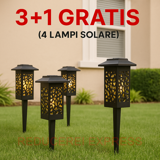 LAMPĂ SOLARĂ TIP FELINAR PENTRU GRĂDINĂ (3+1 GRATIS)