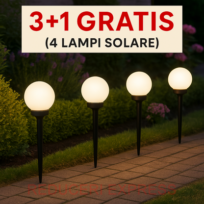 LAMPĂ SOLARĂ TIP FELINAR PENTRU GRĂDINĂ (3+1 GRATIS)