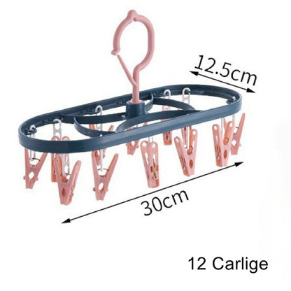 USCĂTOR DE RUFE SUSPENDAT, 12 CÂRLIGE, ROTIRE 360 GRADE, PROTECȚIE VÂNT